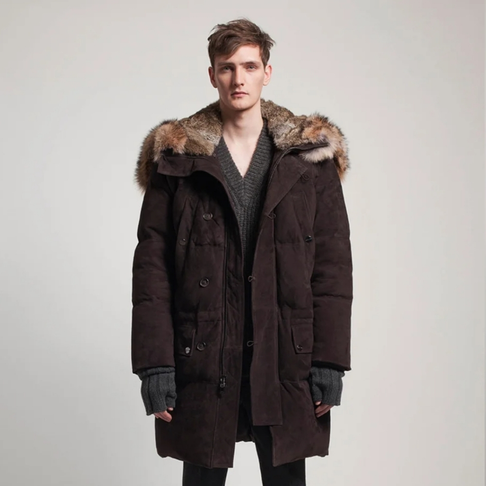 Michael Kors collection suede leather parka